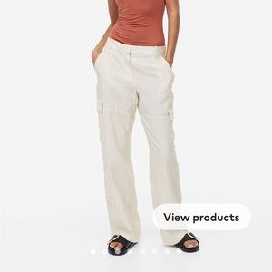 NWT H&M Light Beige Cargo Pants